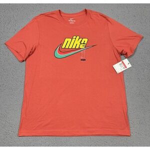Nike Shirt Mens Large Red The Nike Tee Logo Graphic Tagless Cotton DX1991-605